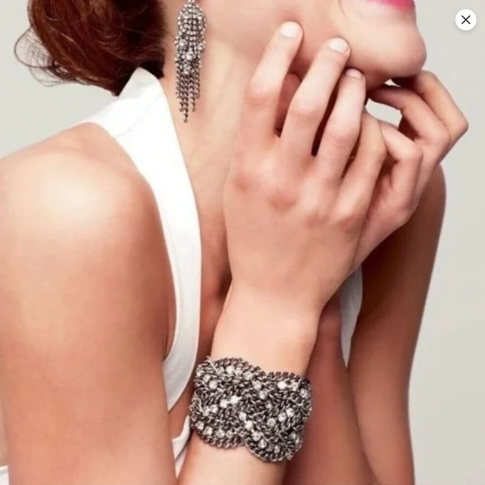 Stella & Dot Petra Statement Bracelet Silver